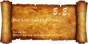 Burics Emiliána névjegykártya
